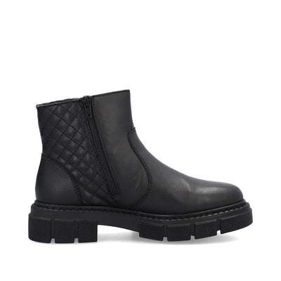 RIEKER - M3870-00 CHUNKY CHELSEA BOOT WITH ELASTICATED CUFF - BLACK