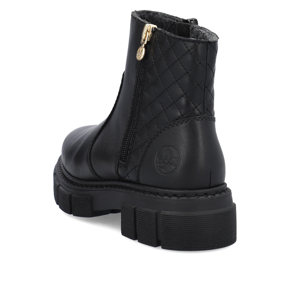 RIEKER - M3870-00 CHUNKY CHELSEA BOOT WITH ELASTICATED CUFF - BLACK