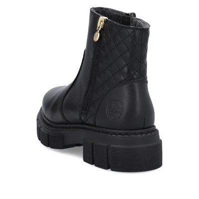 RIEKER - M3870-00 CHUNKY CHELSEA BOOT WITH ELASTICATED CUFF - BLACK