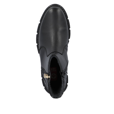 RIEKER - M3870-00 CHUNKY CHELSEA BOOT WITH ELASTICATED CUFF - BLACK