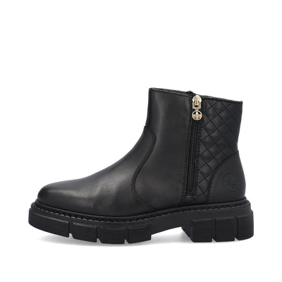 RIEKER - M3870-00 CHUNKY CHELSEA BOOT WITH ELASTICATED CUFF - BLACK
