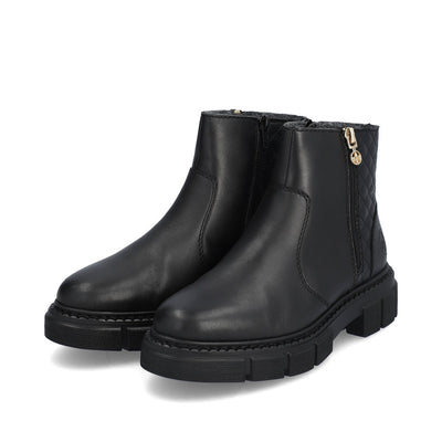 RIEKER - M3870-00 CHUNKY CHELSEA BOOT WITH ELASTICATED CUFF - BLACK