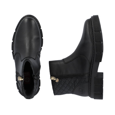 RIEKER - M3870-00 CHUNKY CHELSEA BOOT WITH ELASTICATED CUFF - BLACK