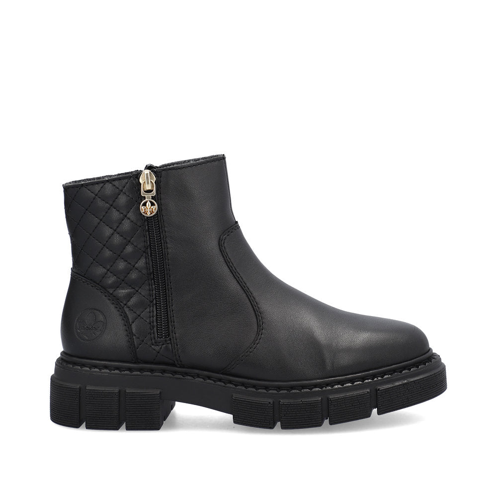 RIEKER - M3870-00 CHUNKY CHELSEA BOOT WITH ELASTICATED CUFF - BLACK