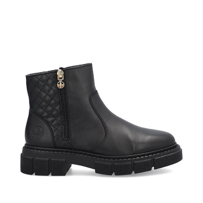 RIEKER - M3870-00 CHUNKY CHELSEA BOOT WITH ELASTICATED CUFF - BLACK