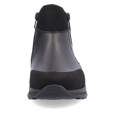 RIEKER - N1452-00 FLAT TWIN ZIP ANKLE BOOT - BLACK/GREY