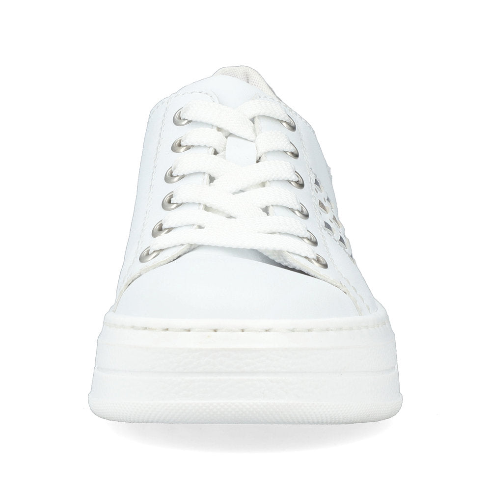 RIEKER - N5440-80 LACED FASHION SHOE - WHITE/GOLD