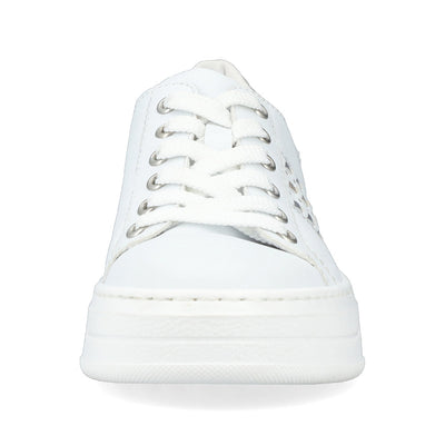 RIEKER - N5440-80 LACED FASHION SHOE - WHITE/GOLD
