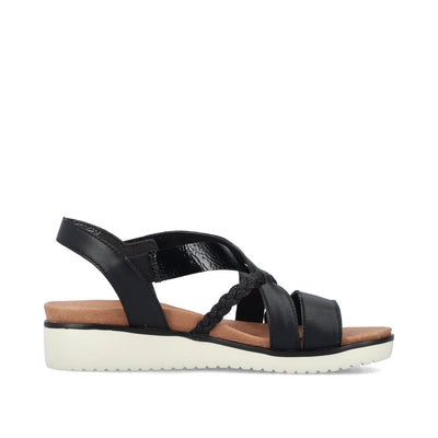 RIEKER - V3773-00 VELCRO STRAP SANDAL - BLACK