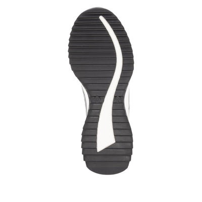 RIEKER - W1306-42 LACED FASHION SHOE - BLACK/SILVER