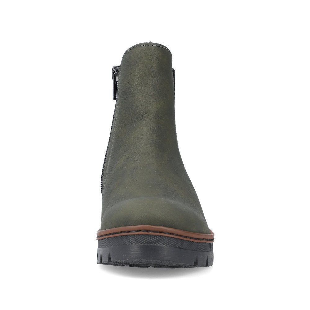 RIEKER - X9172-54 LOW WEDGE ANKLE BOOT - GREEN