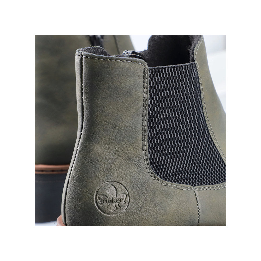 RIEKER - X9172-54 LOW WEDGE ANKLE BOOT - GREEN