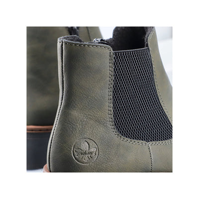 RIEKER - X9172-54 LOW WEDGE ANKLE BOOT - GREEN