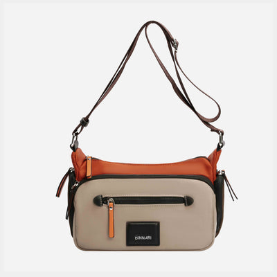 BINNARI - 20282 ESTEPONA CROSSBODY BAG - BEIGE/ORANGE MULTI