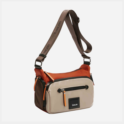 BINNARI - 20282 ESTEPONA CROSSBODY BAG - BEIGE/ORANGE MULTI