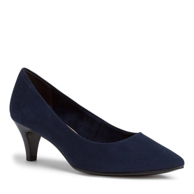 TAMARIS - MED HEEL COURT SHOE - NAVY SUEDE