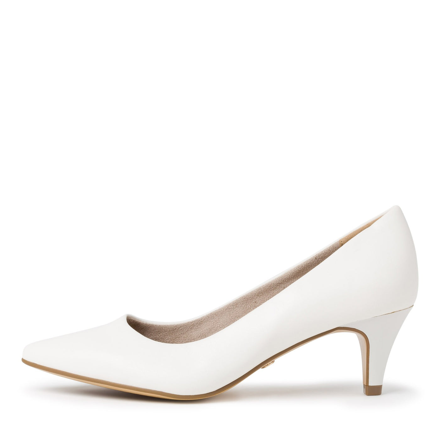 TAMARIS - LOW HEEL COURT SHOE - WHITE