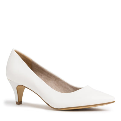 TAMARIS - LOW HEEL COURT SHOE - WHITE