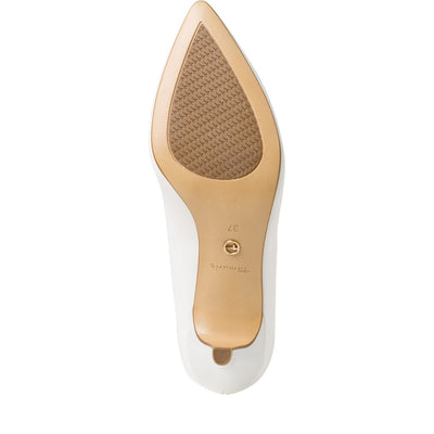 TAMARIS - LOW HEEL COURT SHOE - WHITE