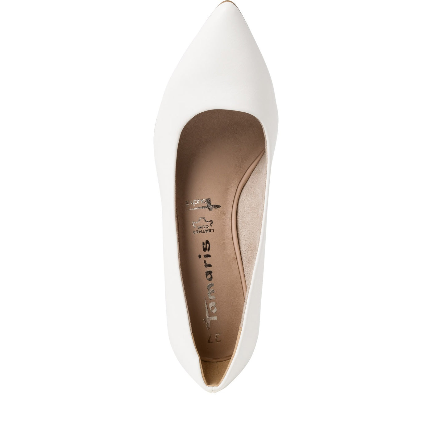TAMARIS - LOW HEEL COURT SHOE - WHITE
