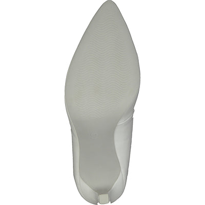 MARCO TOZZI - HI HEEL COURT SHOE - WHITE PATENT