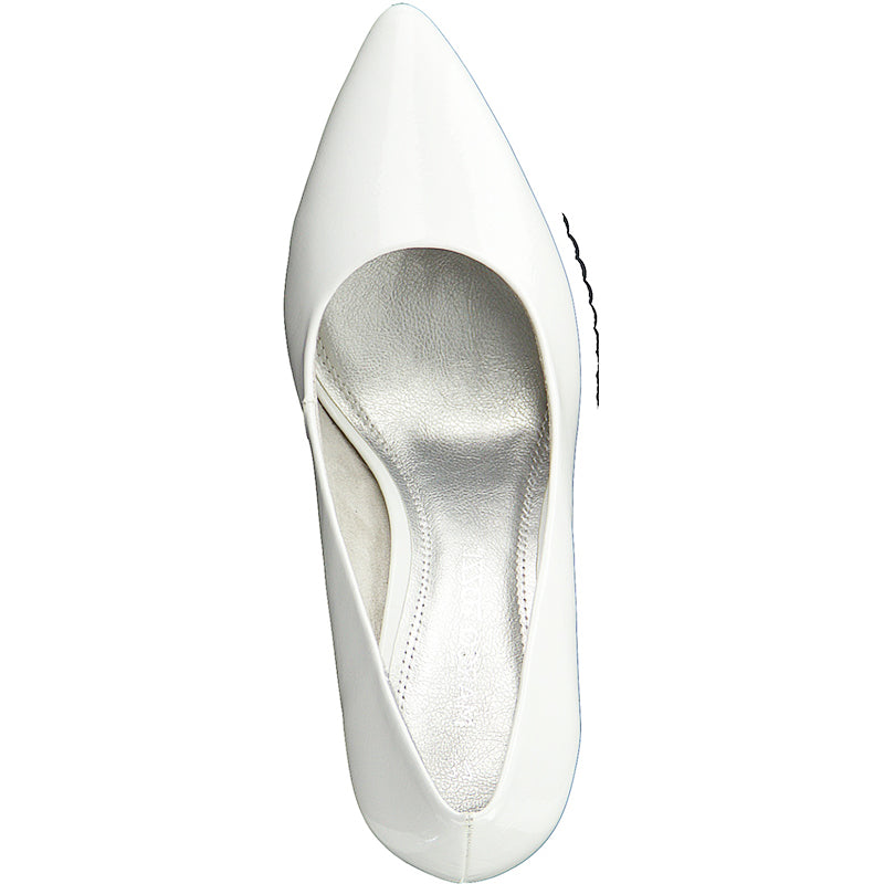 MARCO TOZZI - HI HEEL COURT SHOE - WHITE PATENT