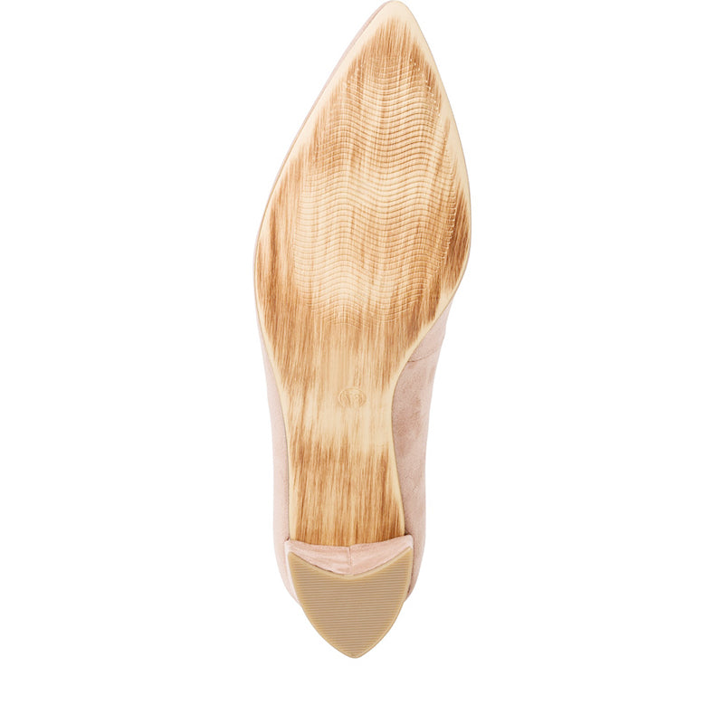MARCO TOZZI - MEDIUM HEEL COURT SHOE - NUDE SUEDE