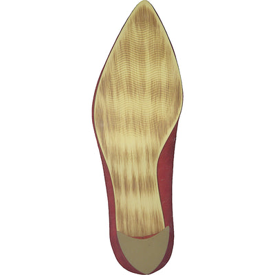 MARCO TOZZI - MEDIUM HEEL COURT SHOE - RED SUEDE