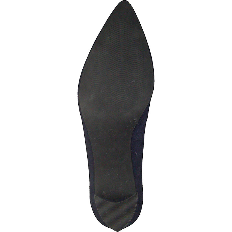 MARCO TOZZI - MEDIUM HEEL COURT SHOE - NAVY SUEDE
