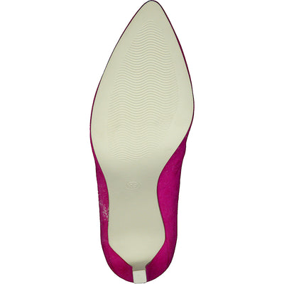 MARCO TOZZI - HI HEEL COURT SHOE - PINK SUEDE