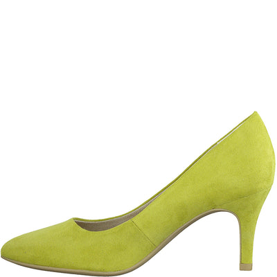 MARCO TOZZI - MEDIUM HEEL COURT SHOE - LIME SUEDE