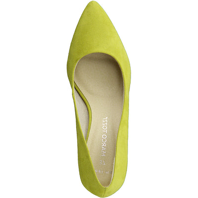 MARCO TOZZI - MEDIUM HEEL COURT SHOE - LIME SUEDE