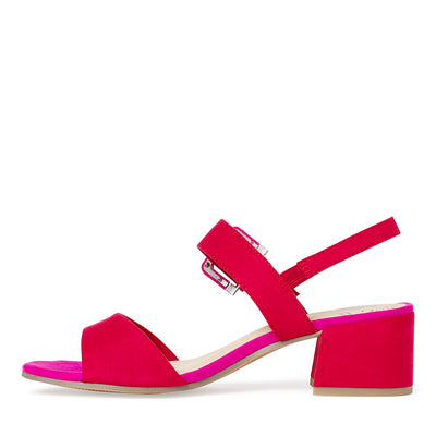 MARCO TOZZI - LOW HEEL SANDAL - RED COMB