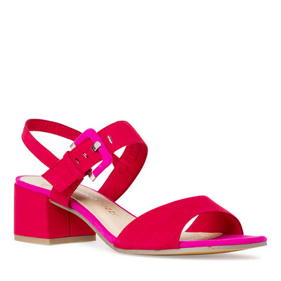 MARCO TOZZI - LOW HEEL SANDAL - RED COMB