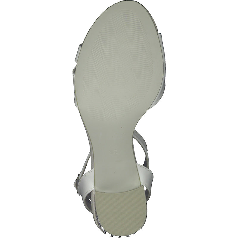 MARCO TOZZI - MEDIUM HEEL SANDAL - WHITE PATENT