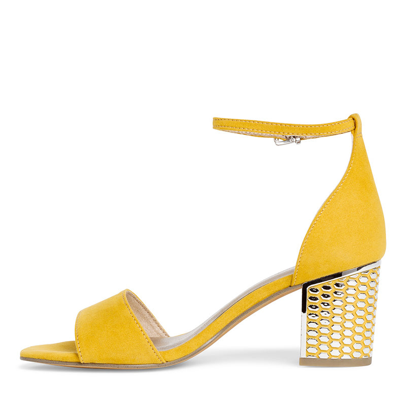 MARCO TOZZI - BLOCK HEEL SANDAL - YELLOW