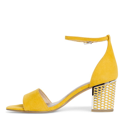 MARCO TOZZI - BLOCK HEEL SANDAL - YELLOW