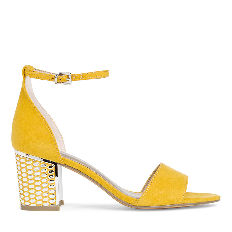 MARCO TOZZI - BLOCK HEEL SANDAL - YELLOW