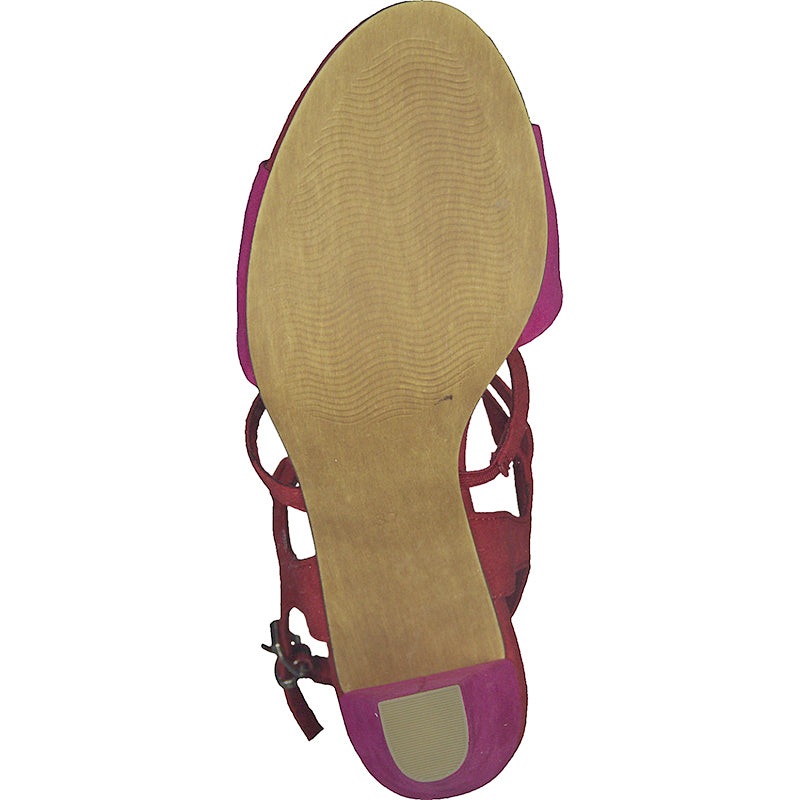 MARCO TOZZI - HI HEEL FASHION SANDAL - RED COMBI