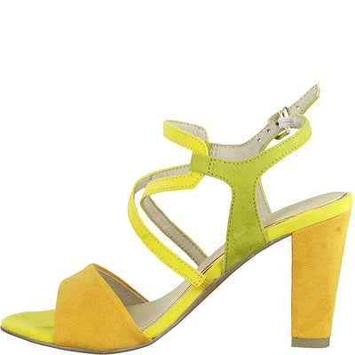 MARCO TOZZI - HI HEEL FASHION SANDAL - YELLOW COMBI