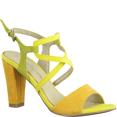 MARCO TOZZI - HI HEEL FASHION SANDAL - YELLOW COMBI