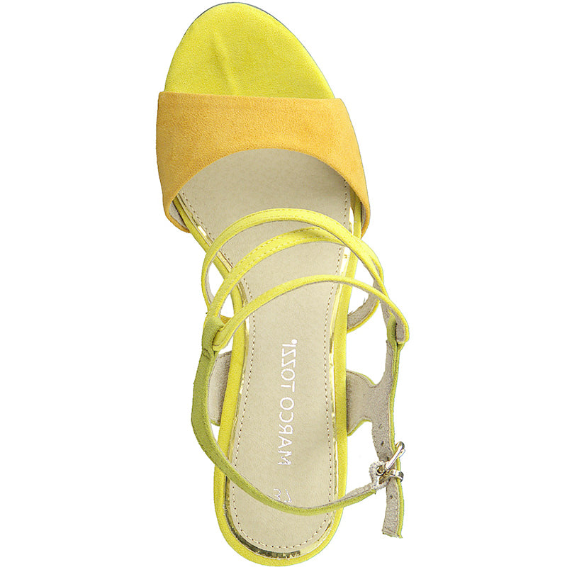 MARCO TOZZI - HI HEEL FASHION SANDAL - YELLOW COMBI