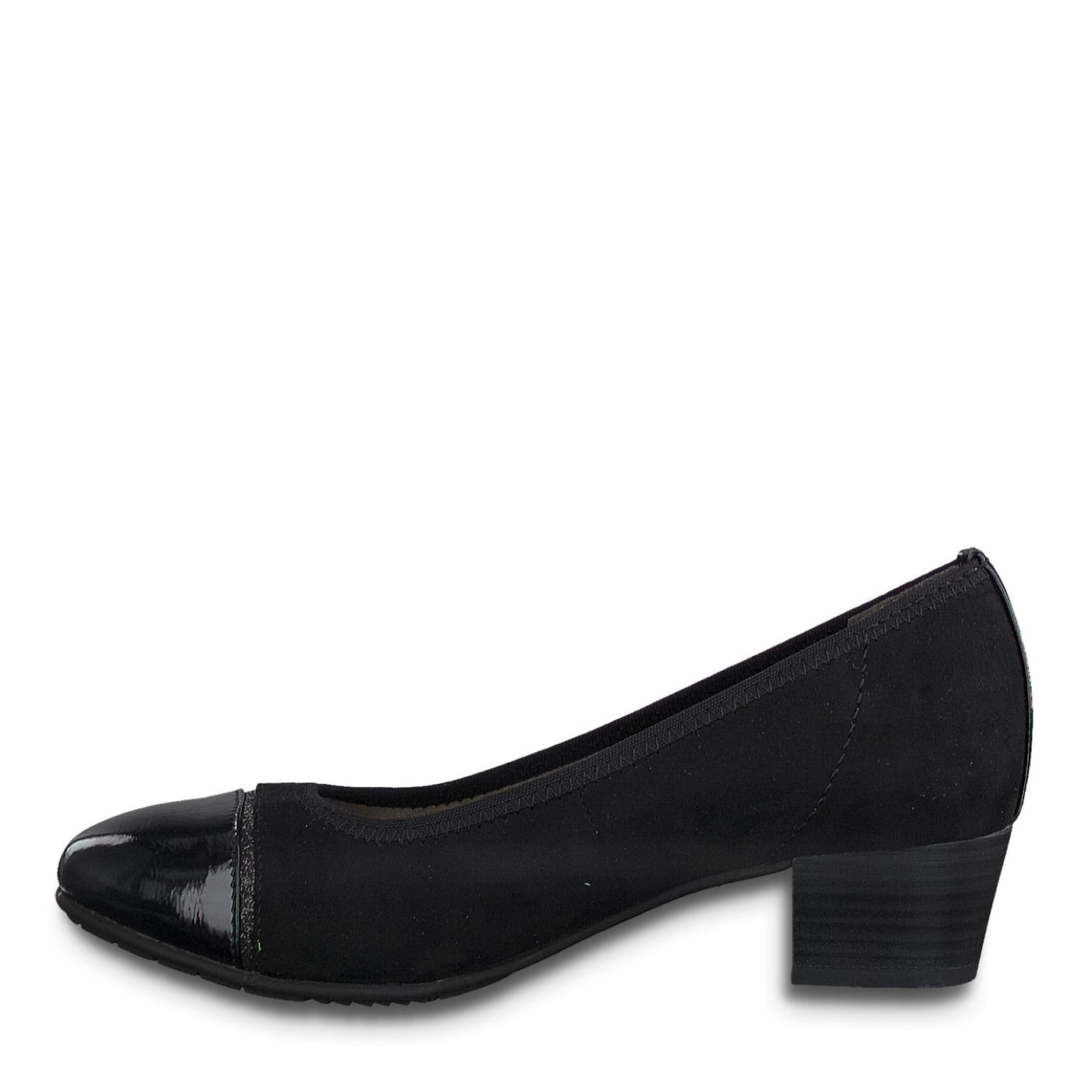 JANA - Black Low Heel Court Shoe