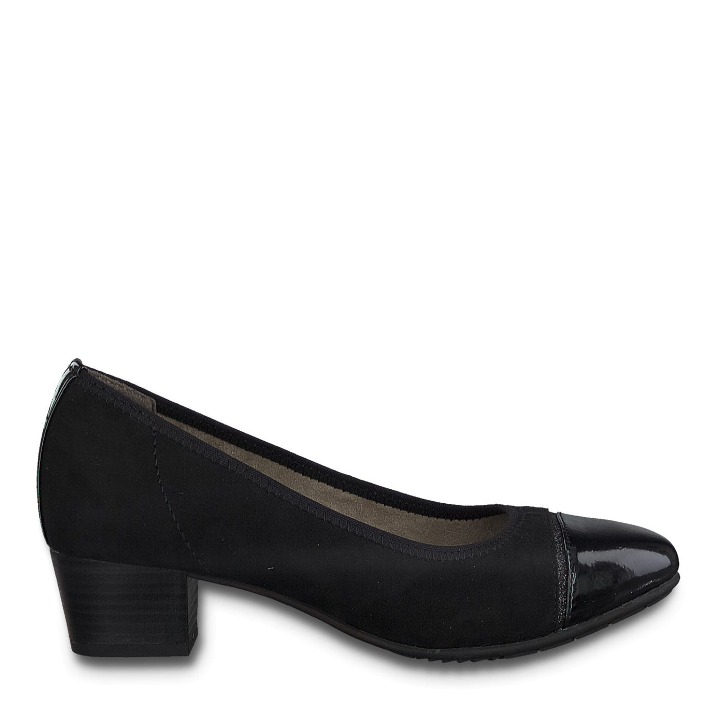 JANA - Black Low Heel Court Shoe