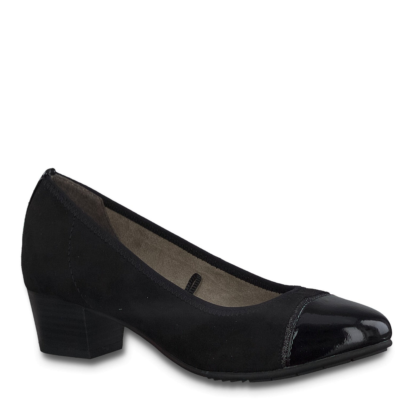 JANA - Black Low Heel Court Shoe