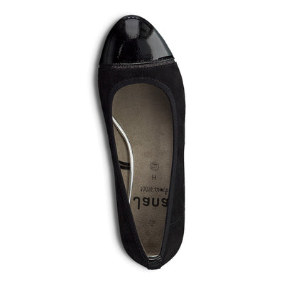 JANA - Black Low Heel Court Shoe