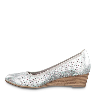 JANA - MEDIUM WEDGE SHOE - SILVER