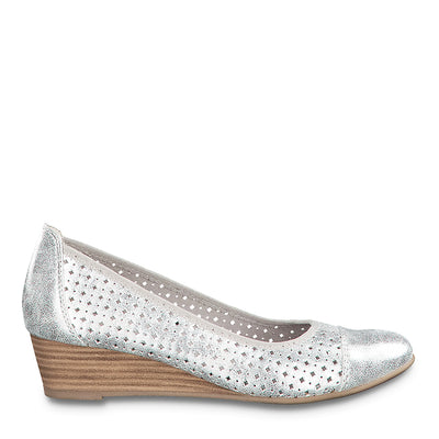 JANA - MEDIUM WEDGE SHOE - SILVER