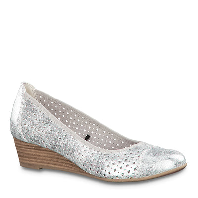 JANA - MEDIUM WEDGE SHOE - SILVER