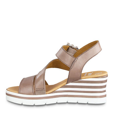 JANA - HI WEDGE FASHION SANDAL - TAUPE